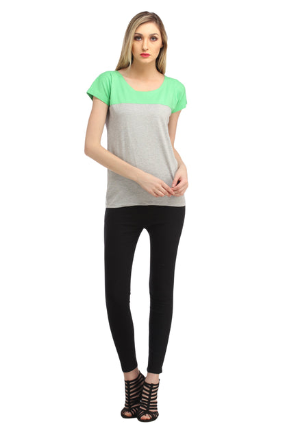 Grey and Green Solid Top