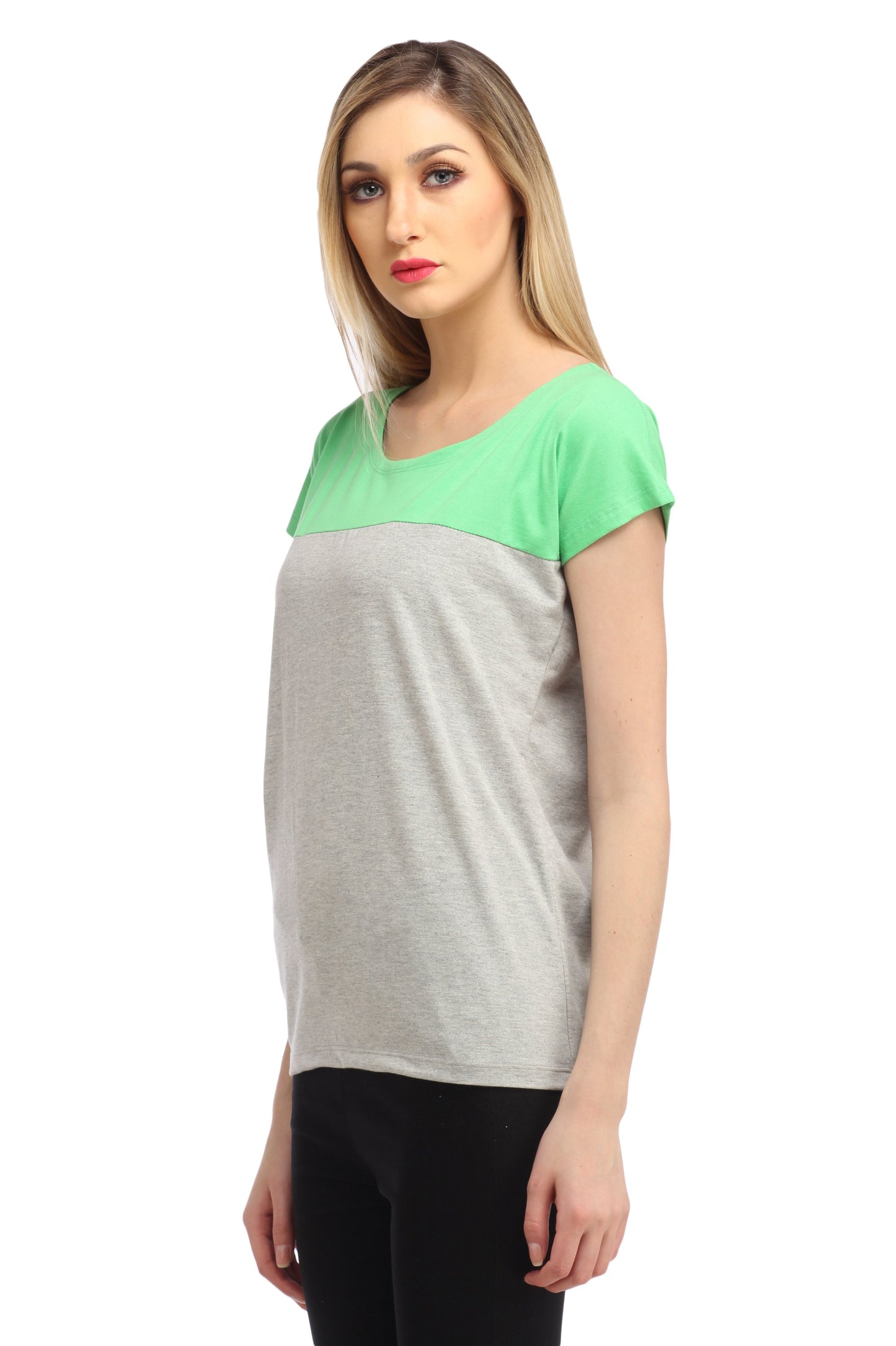 Grey and Green Solid Top