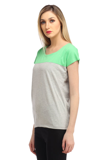 Grey and Green Solid Top