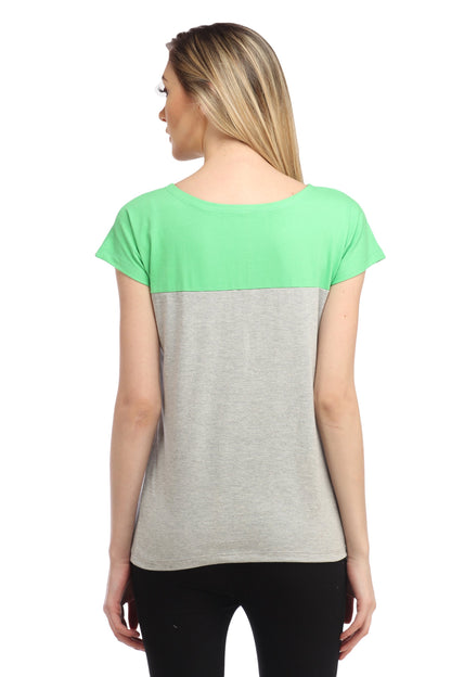 Grey and Green Solid Top