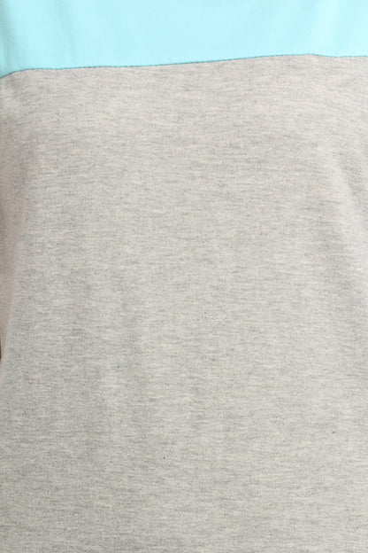 Grey and Blue Solid Top