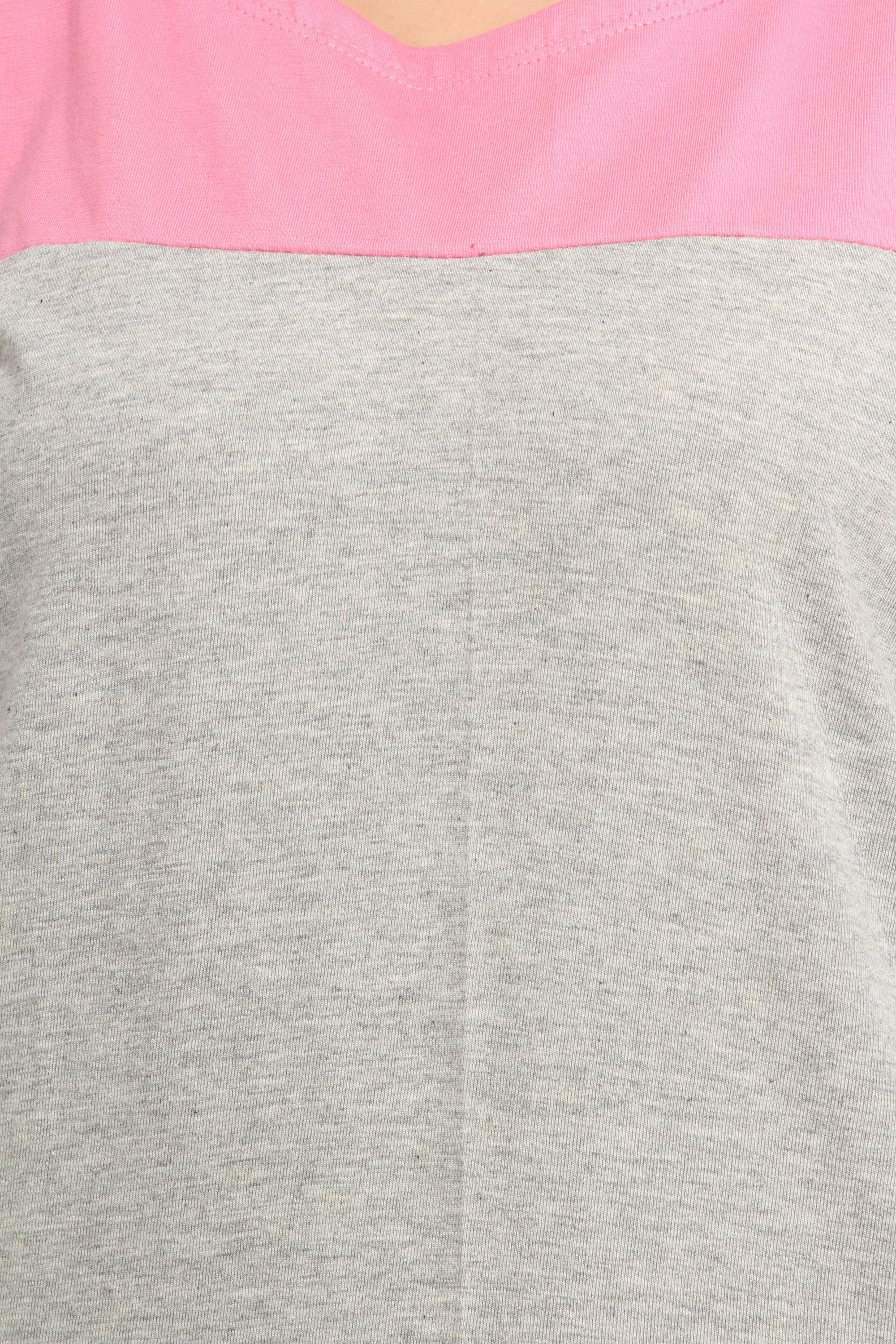 Grey and Pink Solid Top