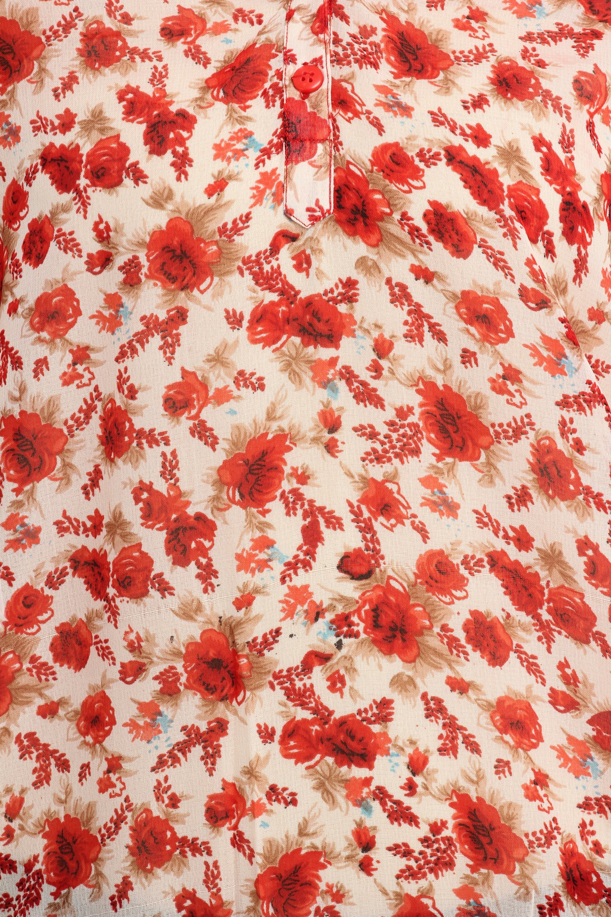 Red Printed  Top