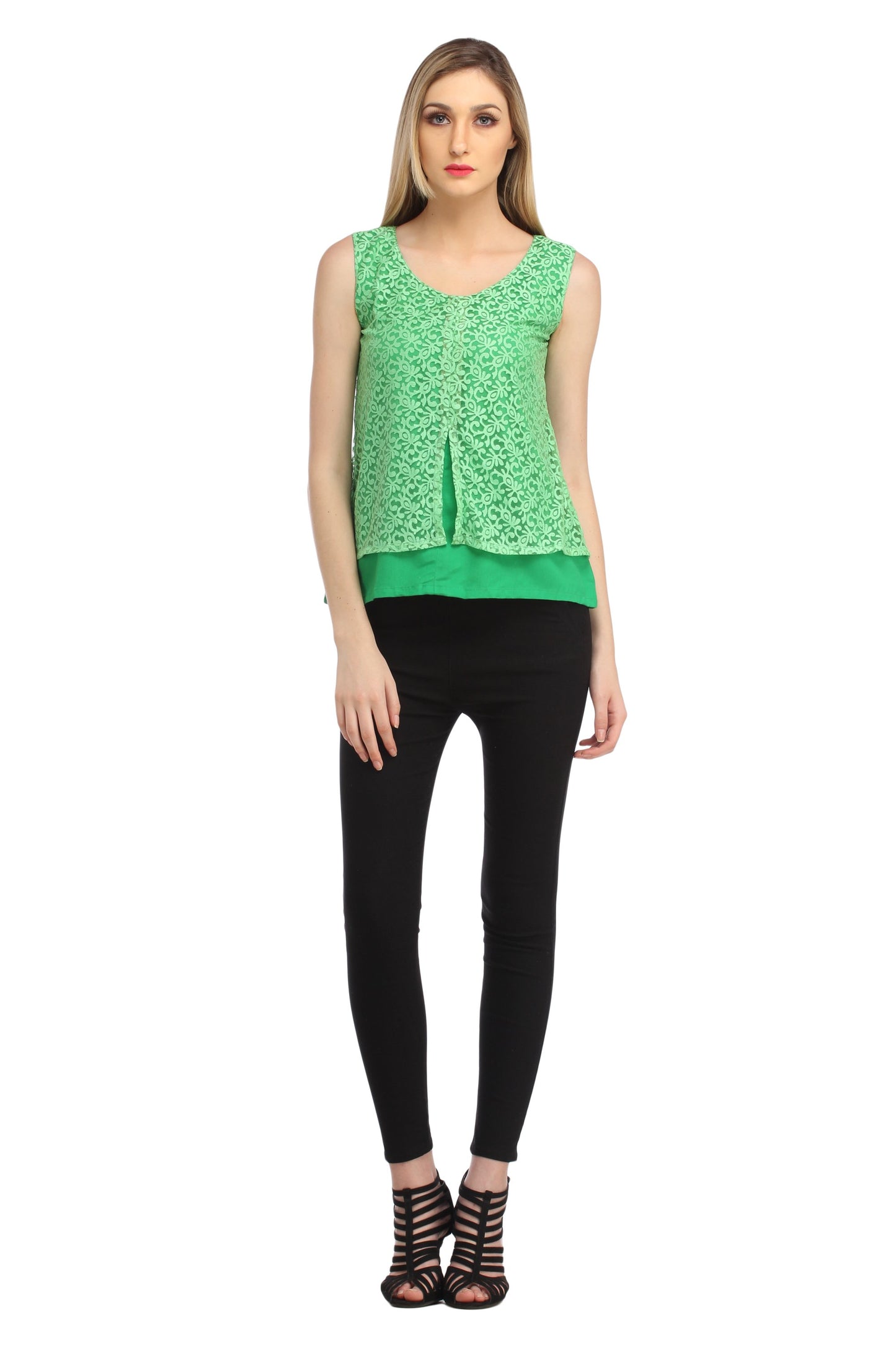 Green Printed Top