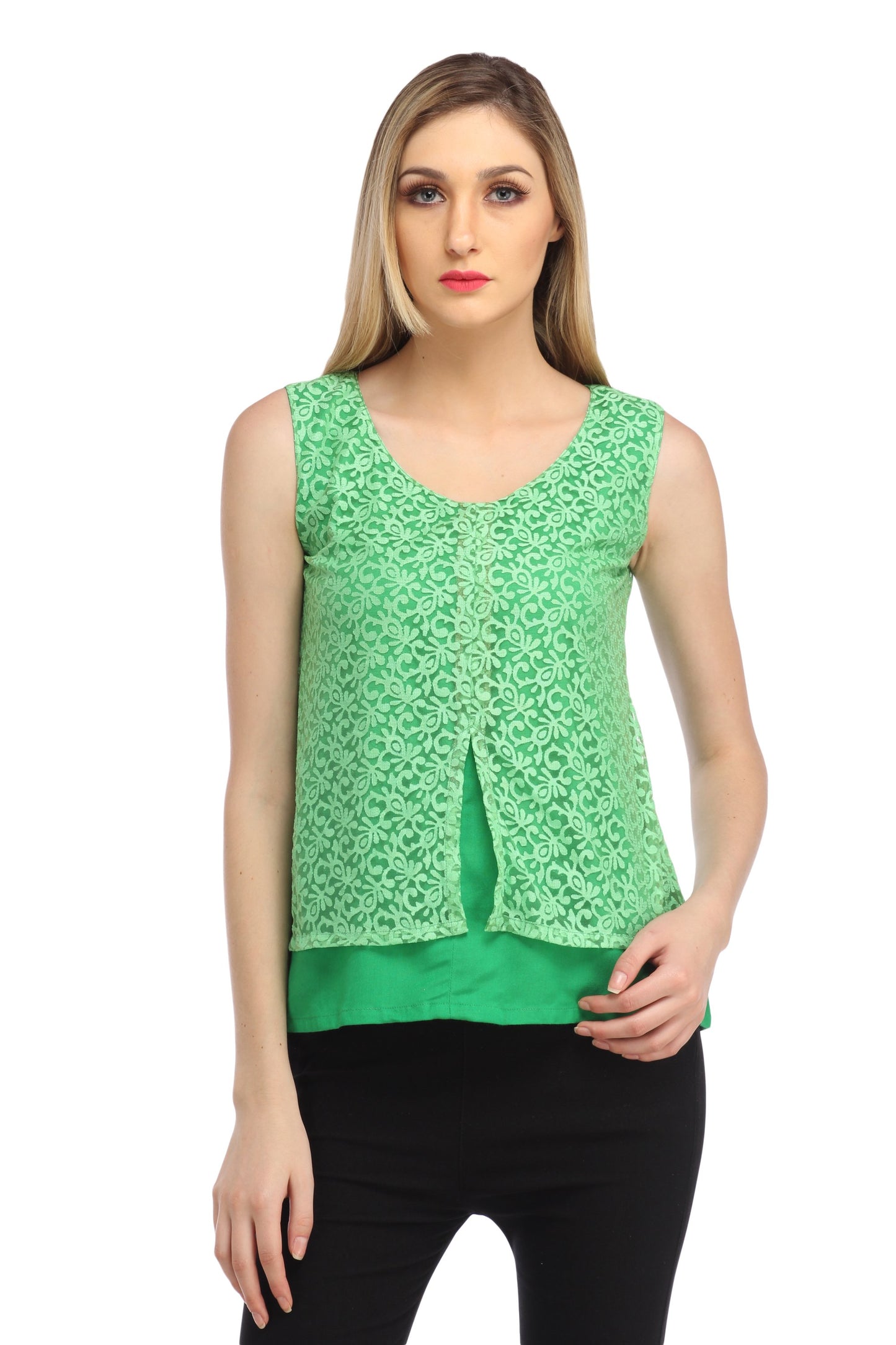 Green Printed Top