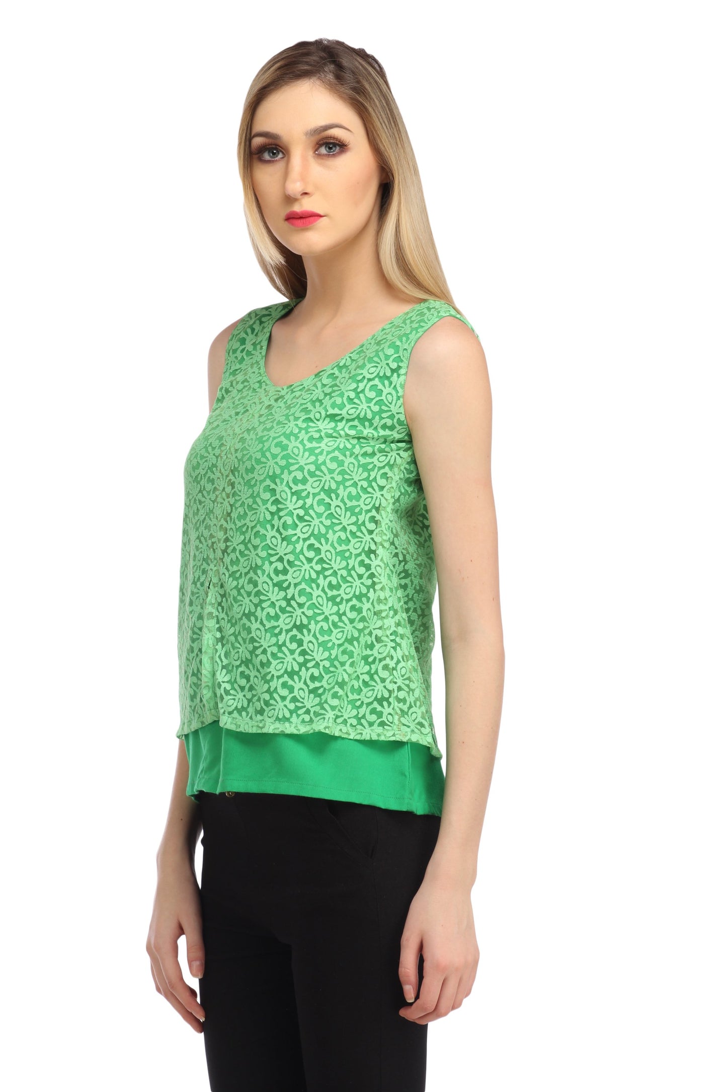 Green Printed Top
