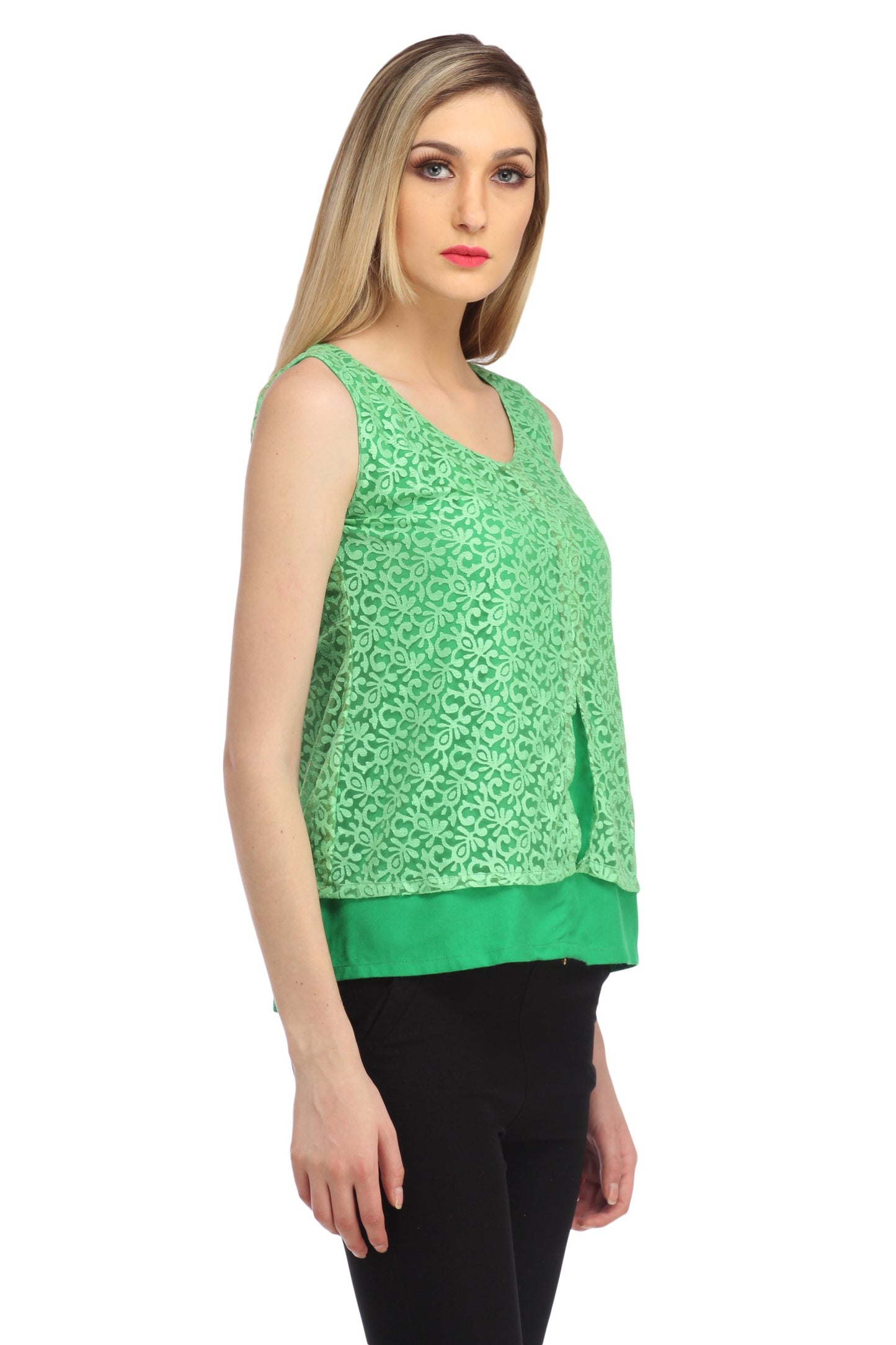 Green Printed Top