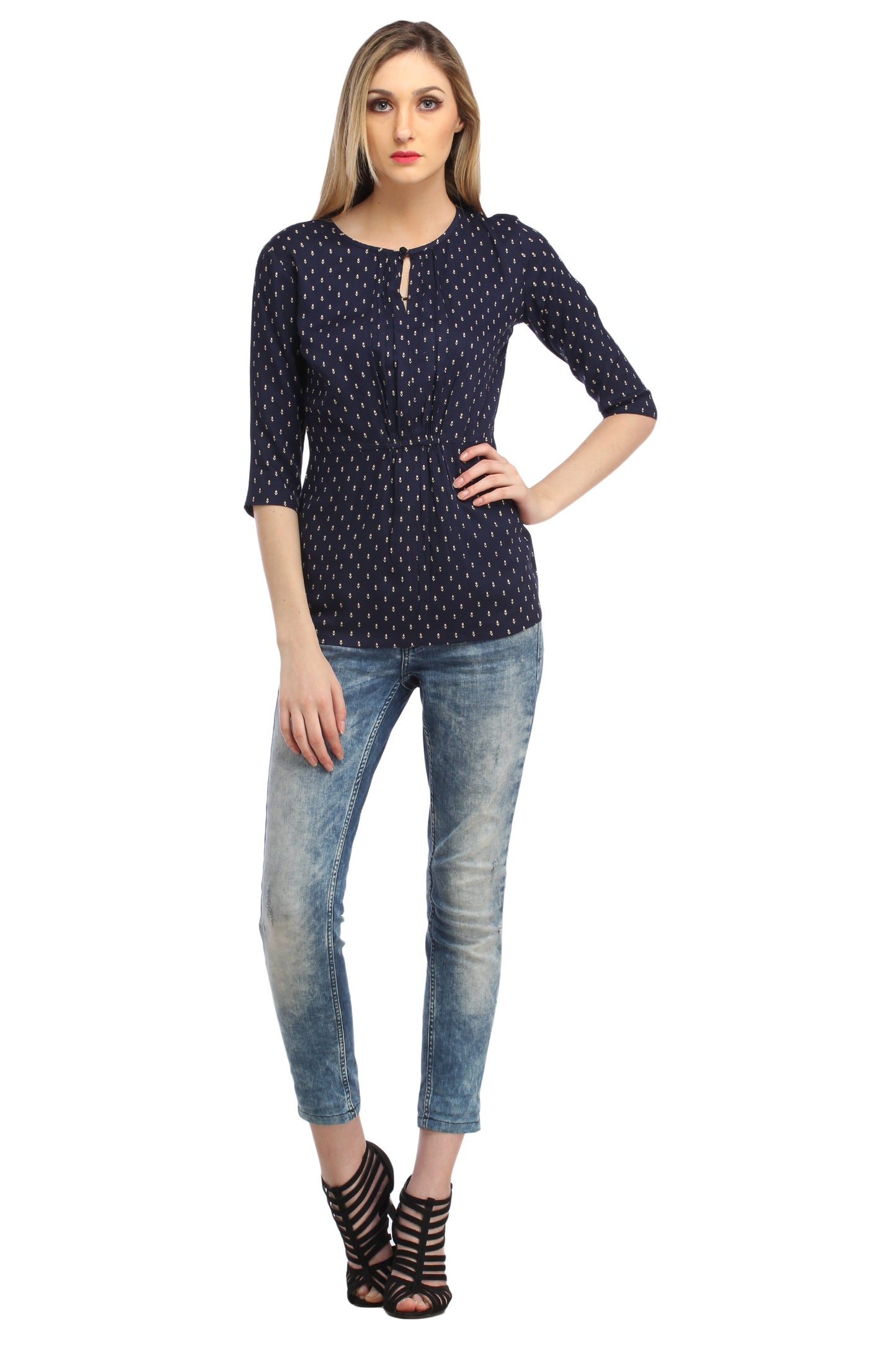 Blue Printed Top
