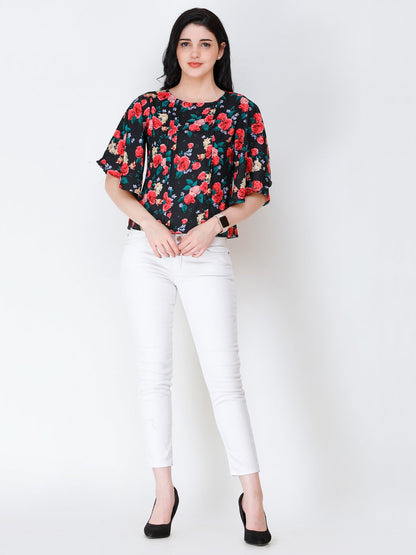 SCORPIUS floral print regular top