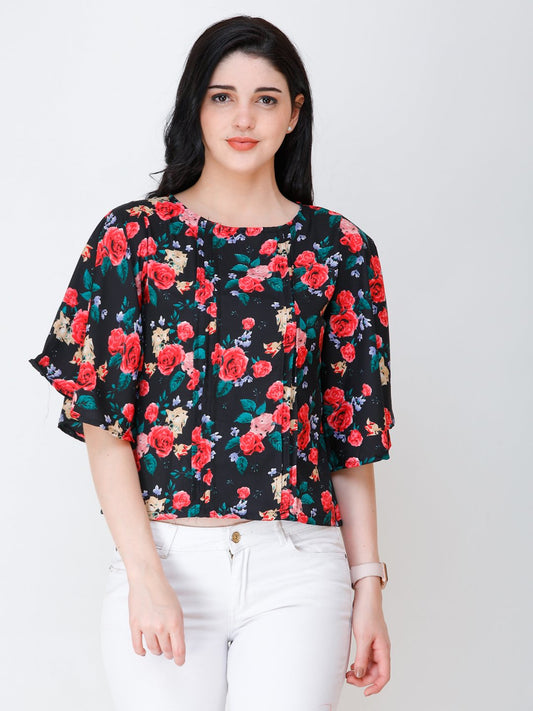 SCORPIUS floral print regular top