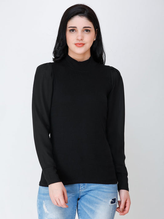 SCORPIUS Black High neck regular top