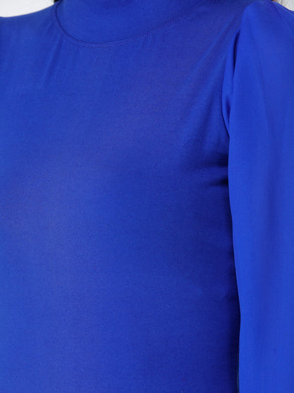 SCORPIUS Royal Blue High neck regular top