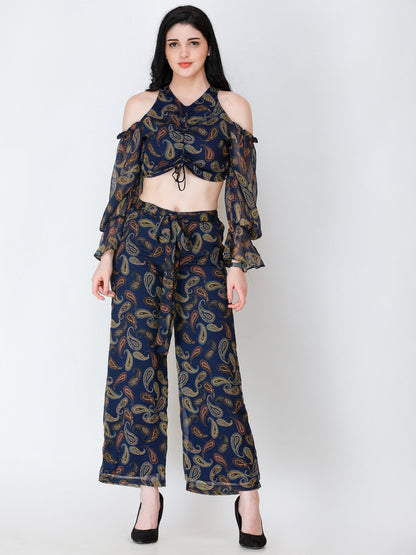 SCORPIUS printed floral styled front crop top