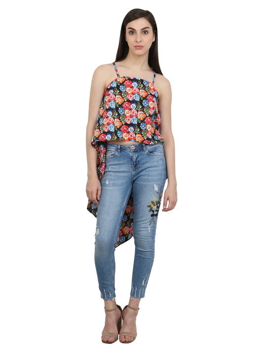 Black Printed Top