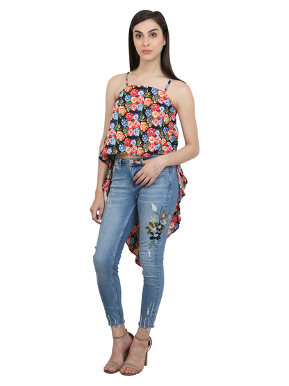 Black Printed Top