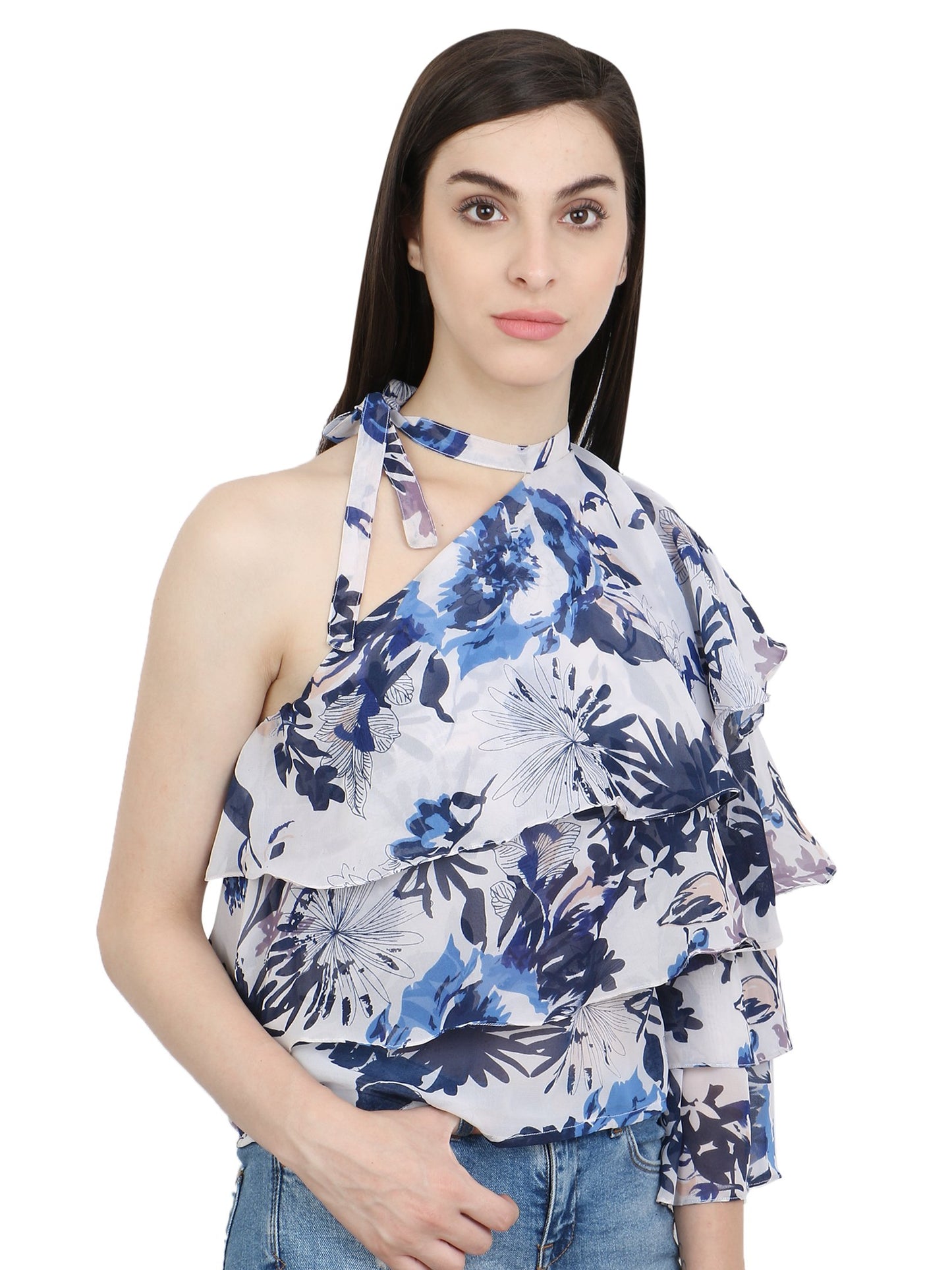 White Printed Top