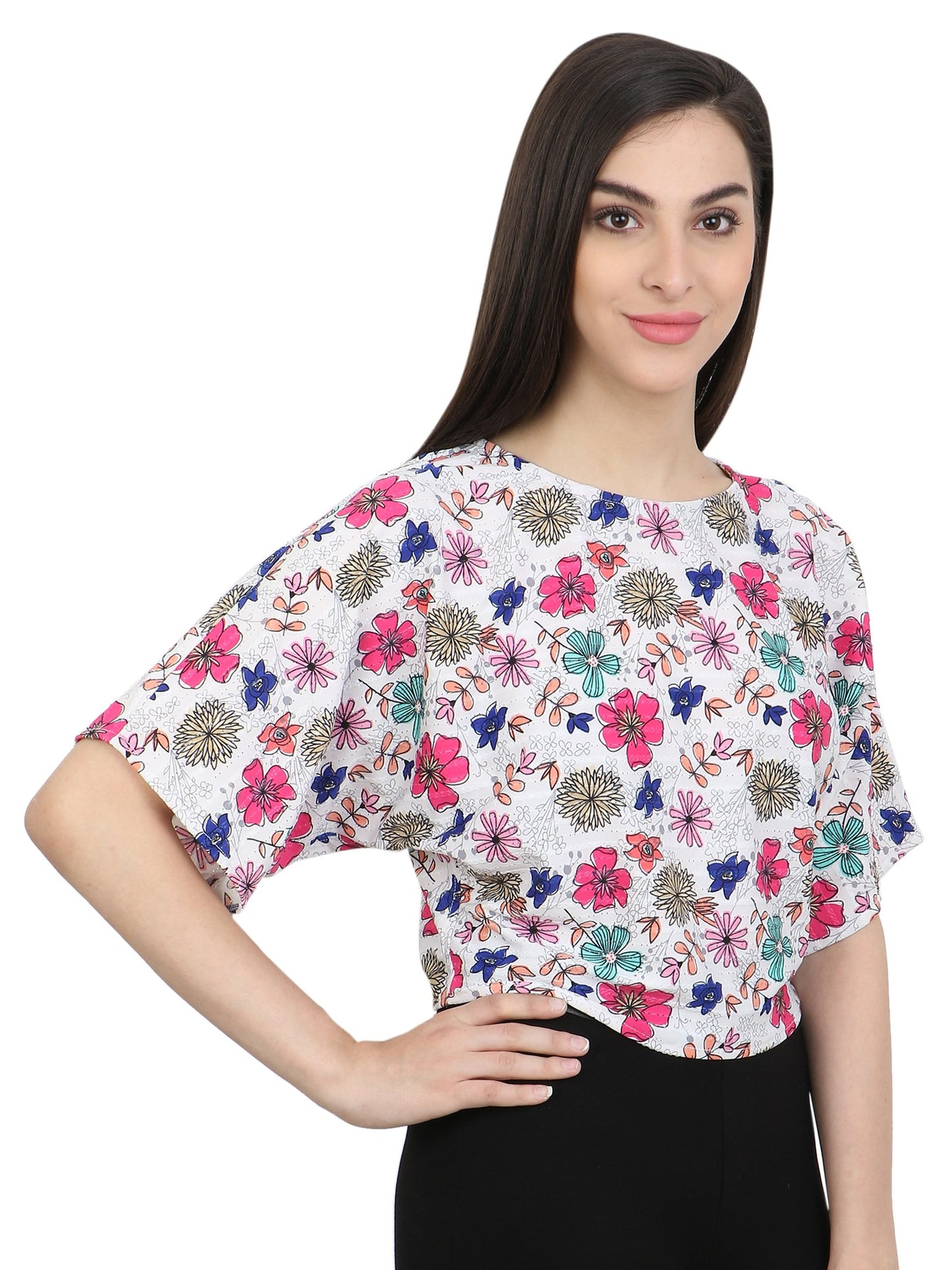 White Printed Top