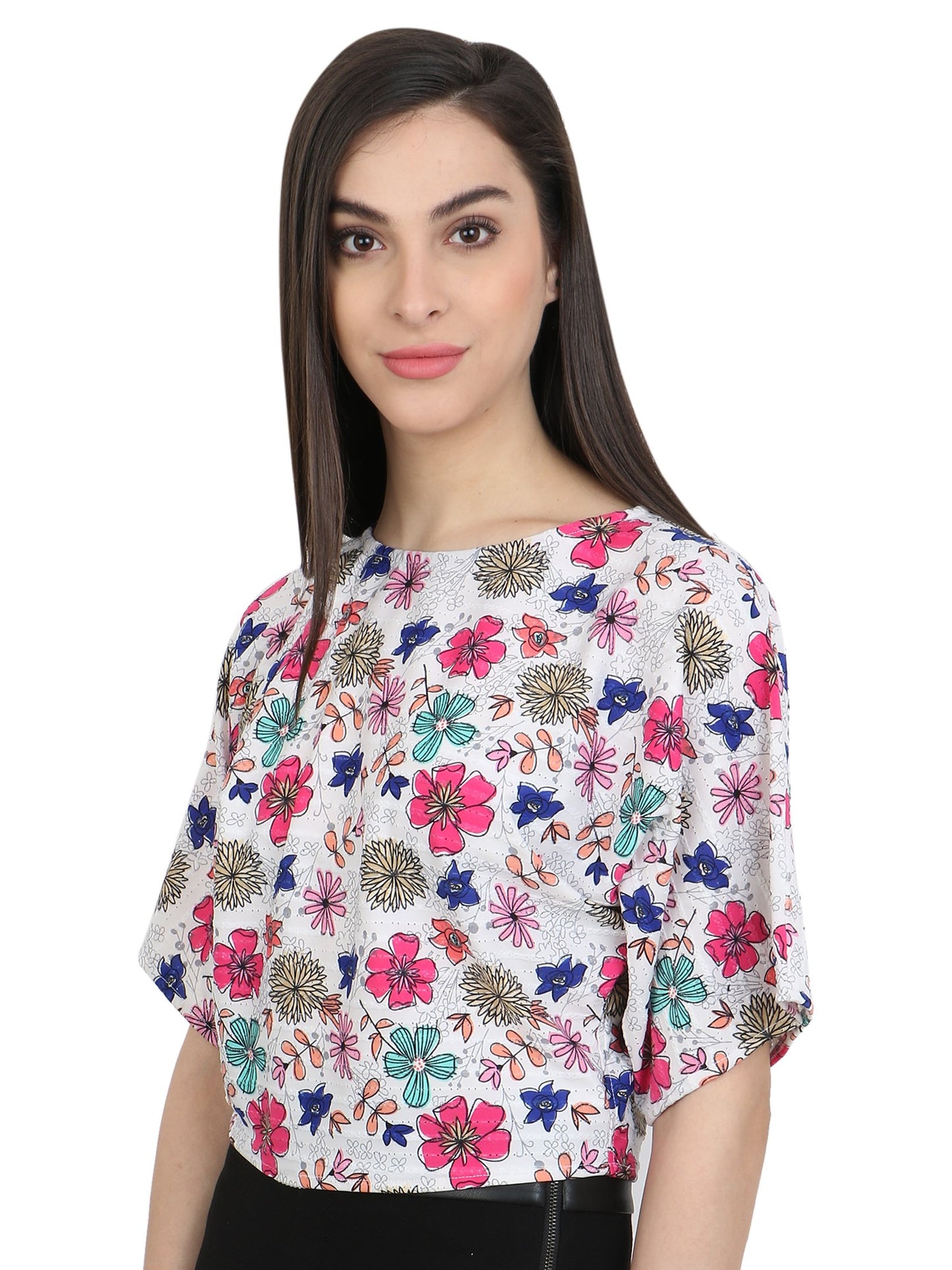 White Printed Top