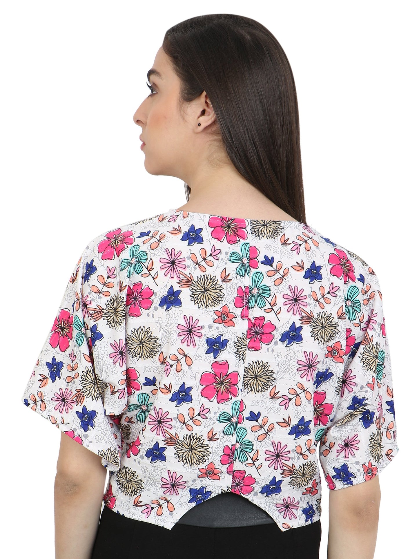 White Printed Top