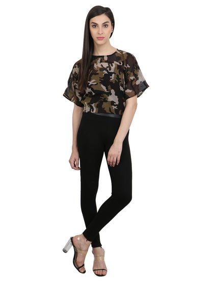 Green Printed Top
