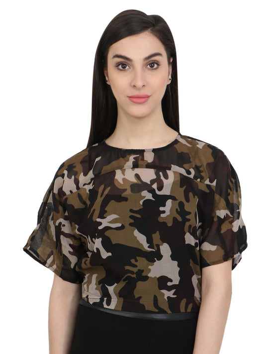 Green Printed Top