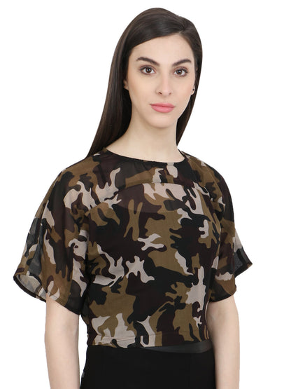 Green Printed Top