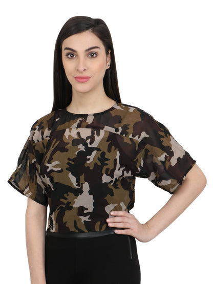 Green Printed Top