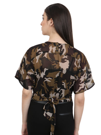 Green Printed Top