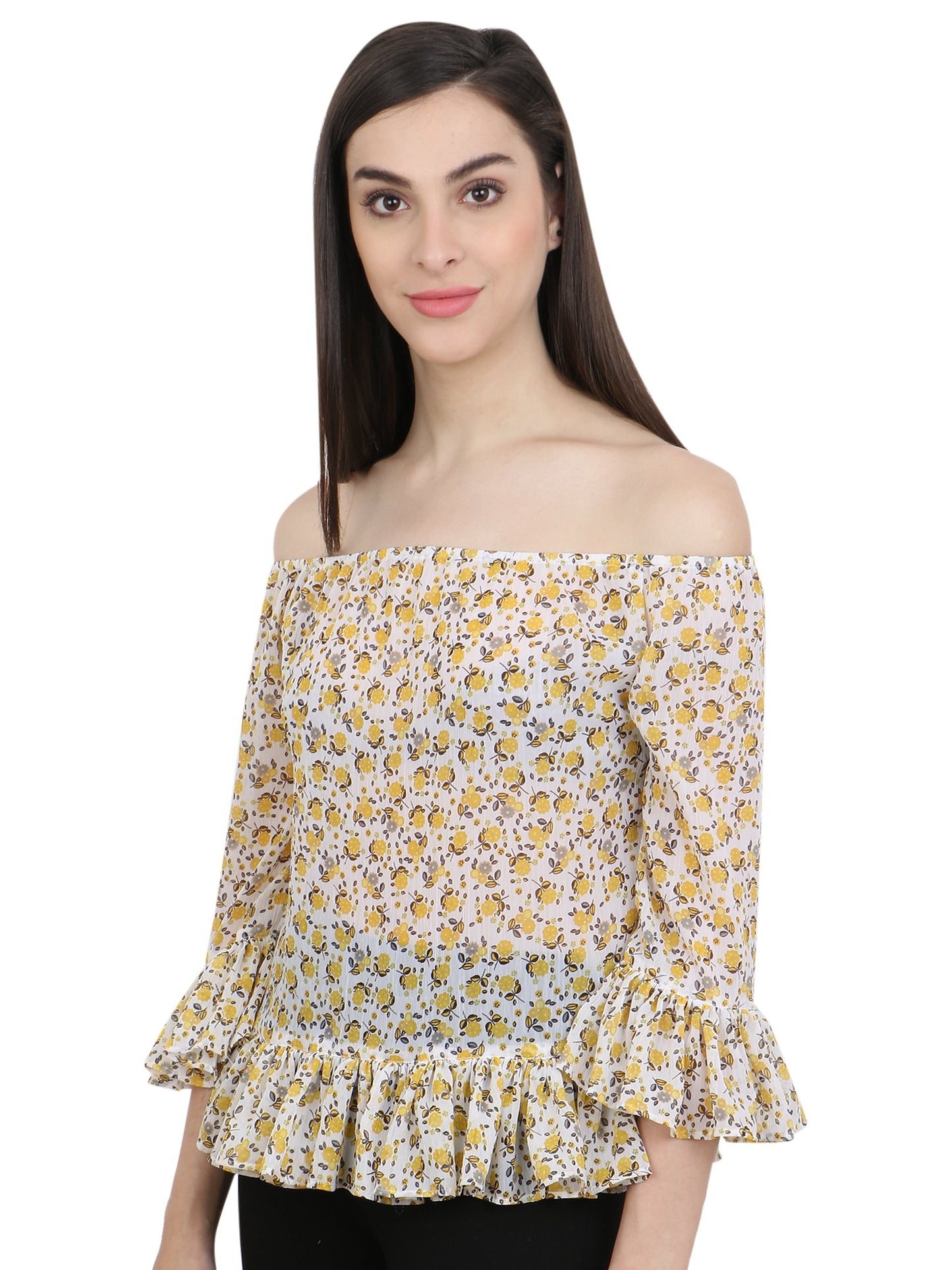 White Printed Top
