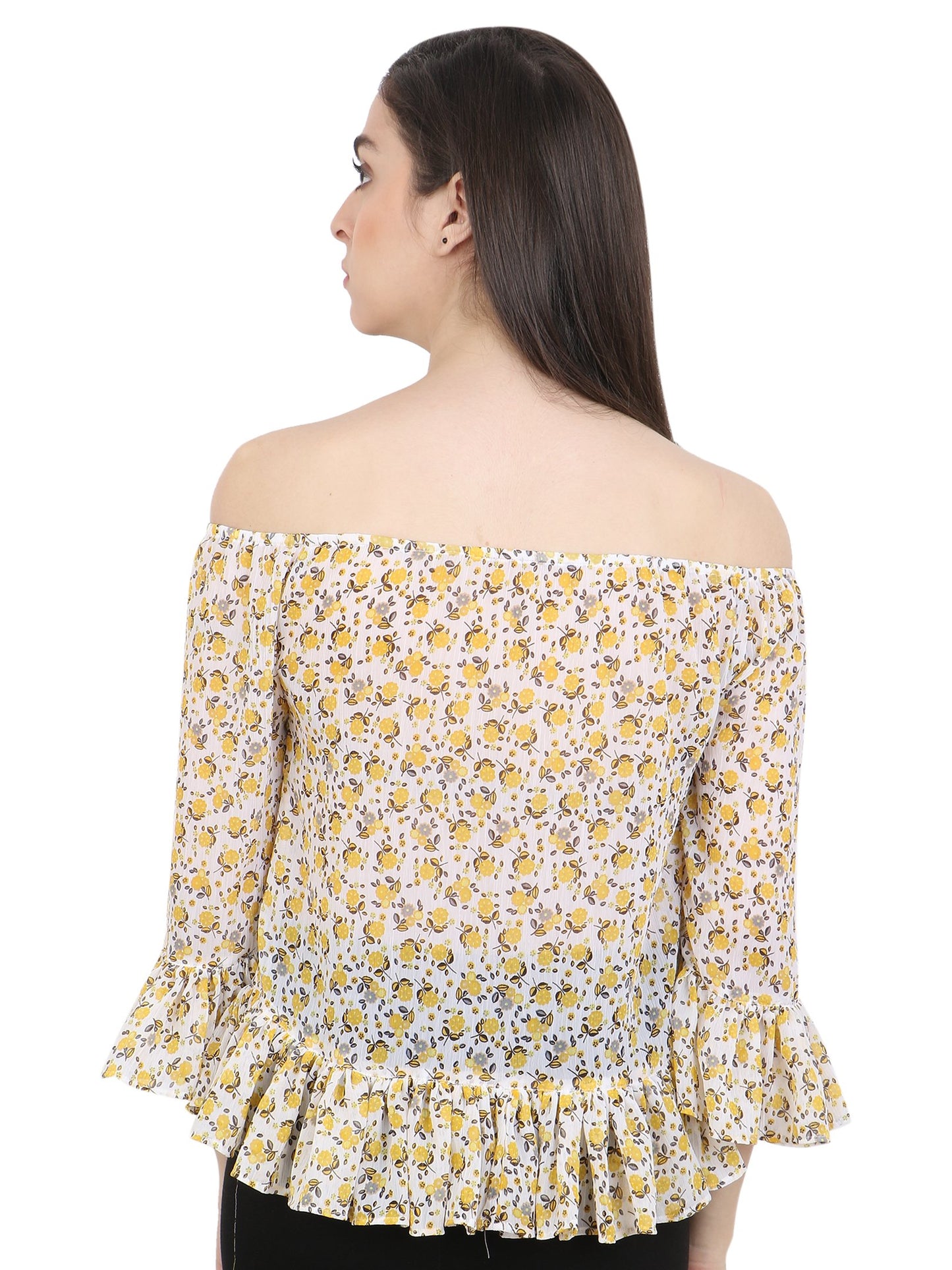 White Printed Top