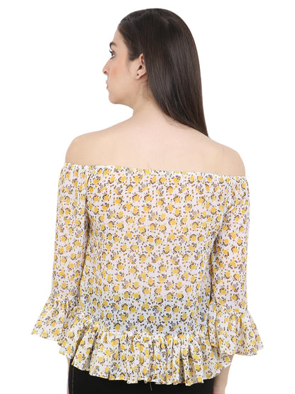 White Printed Top