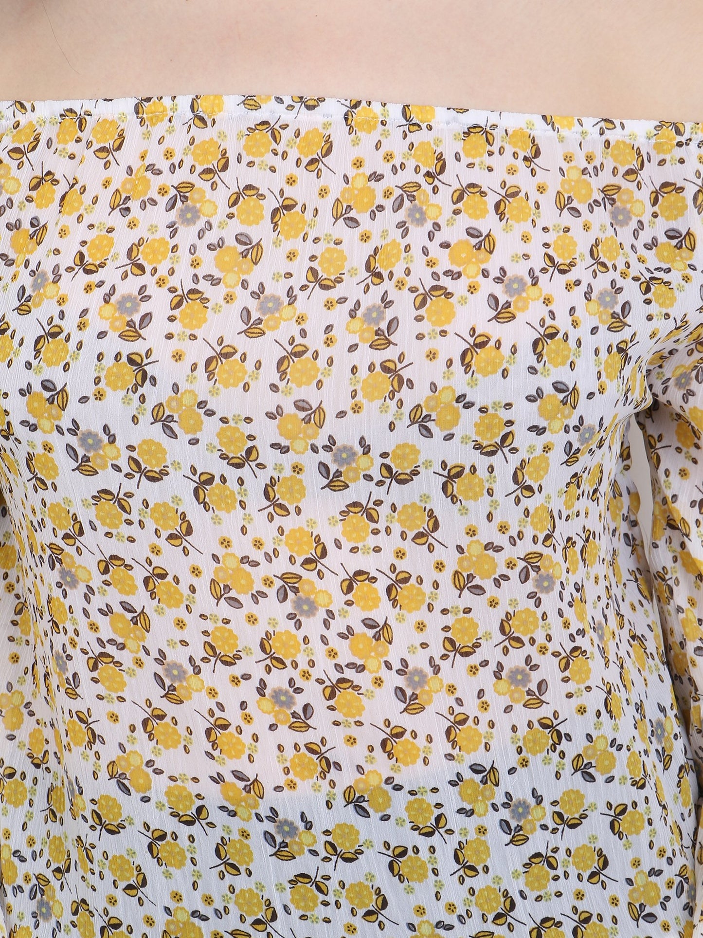 White Printed Top
