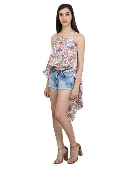 White Printed Top