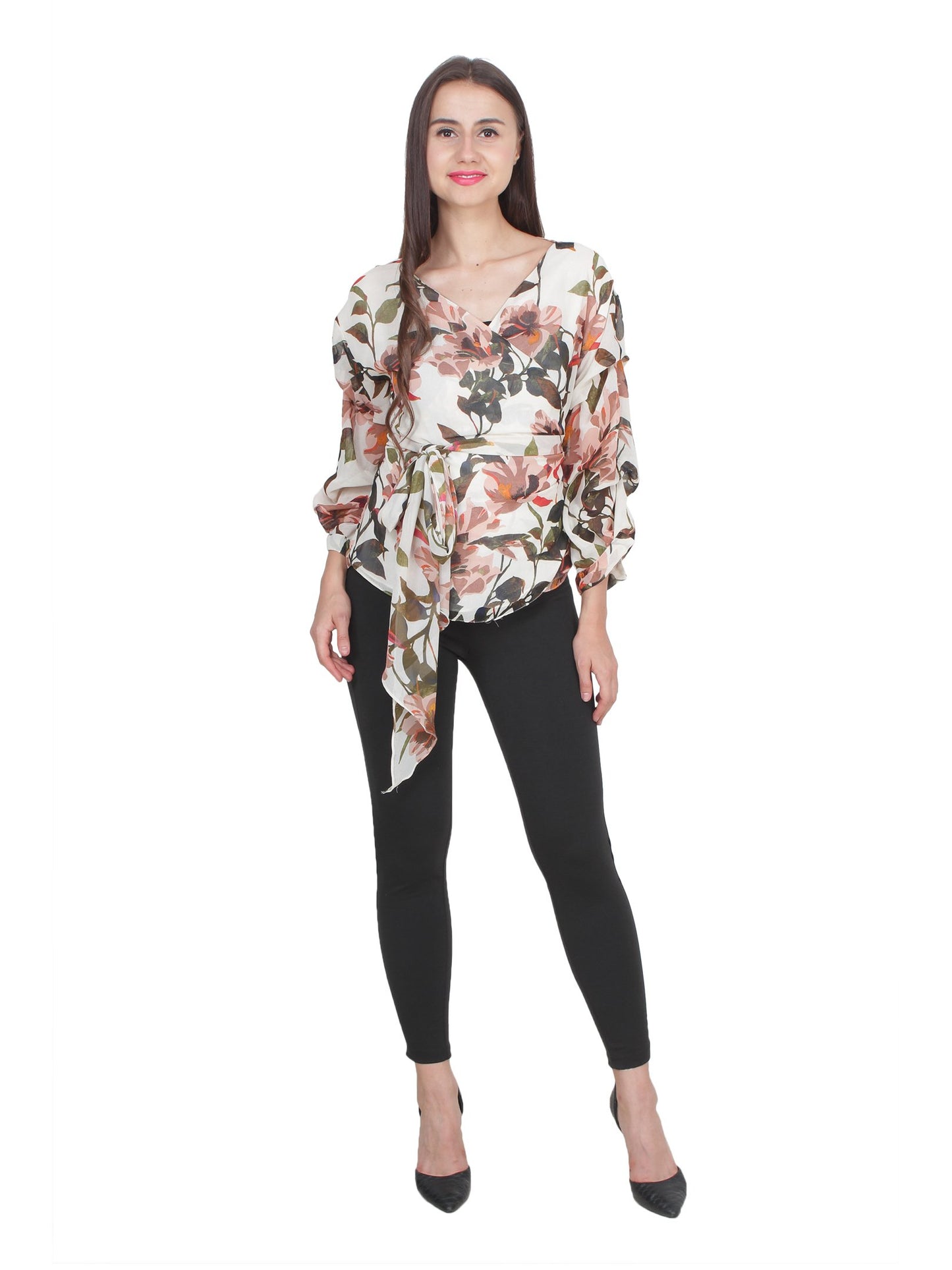 White Printed Top