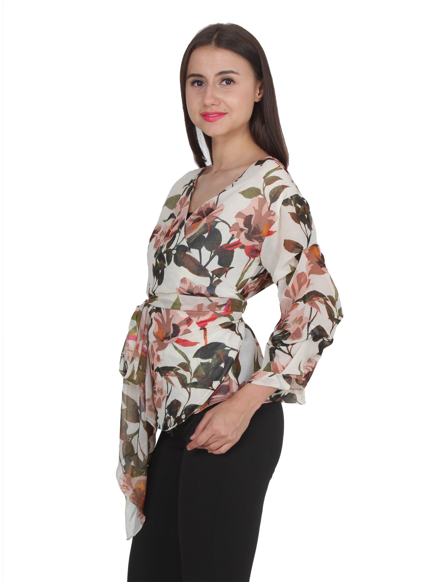 White Printed Top