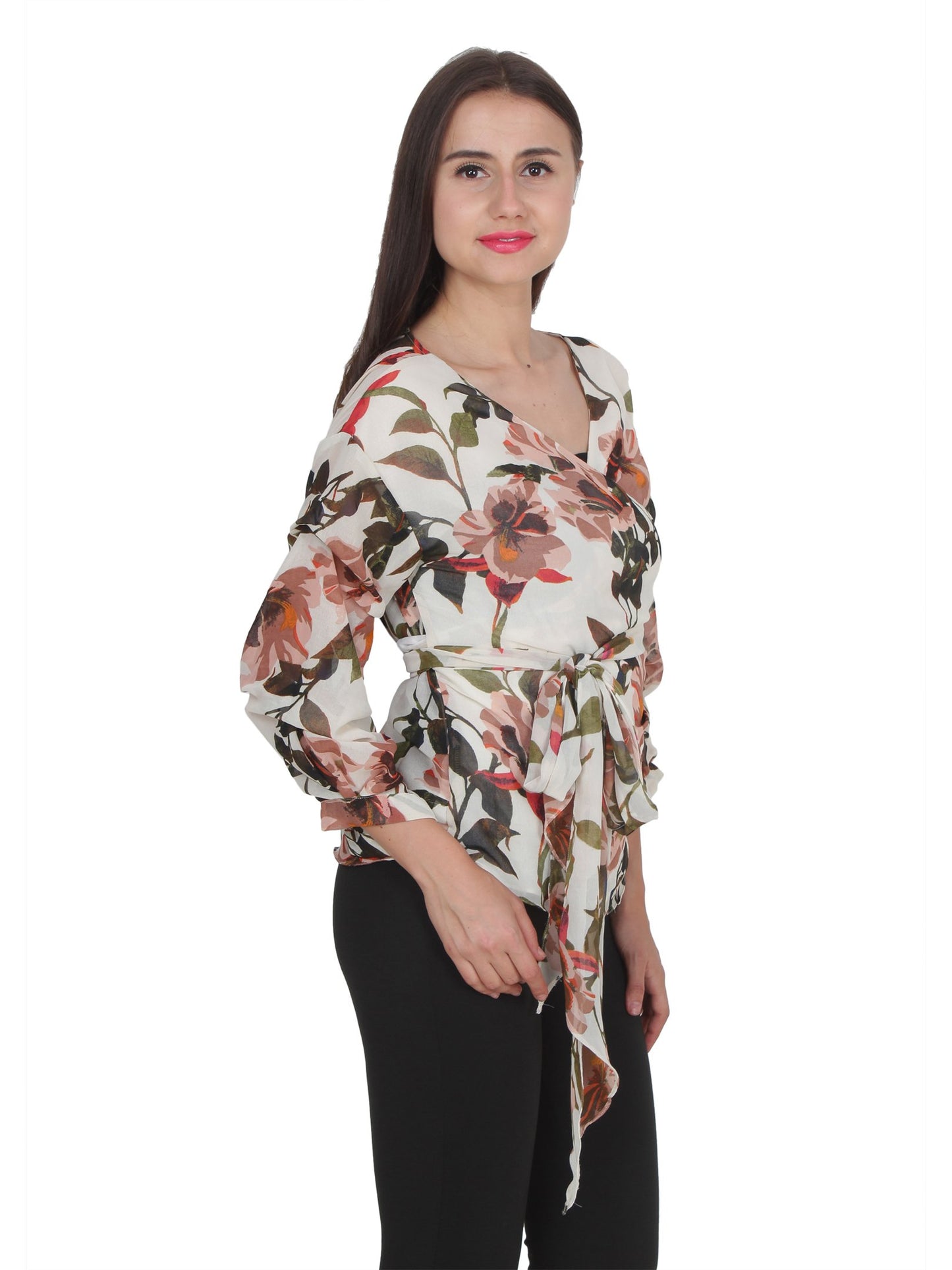 White Printed Top