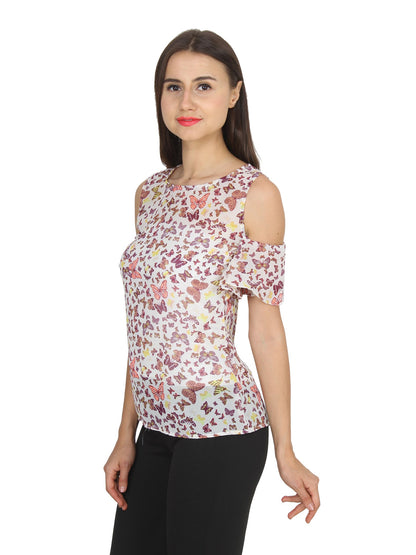 White Printed Top