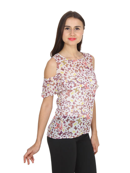 White Printed Top