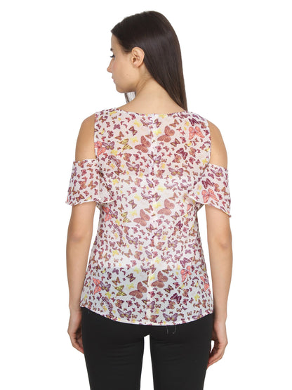 White Printed Top