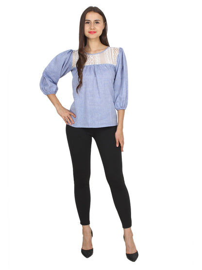 Blue Solid Top