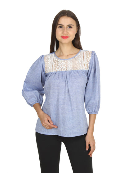 Blue Solid Top