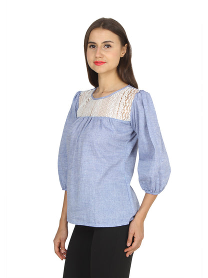 Blue Solid Top