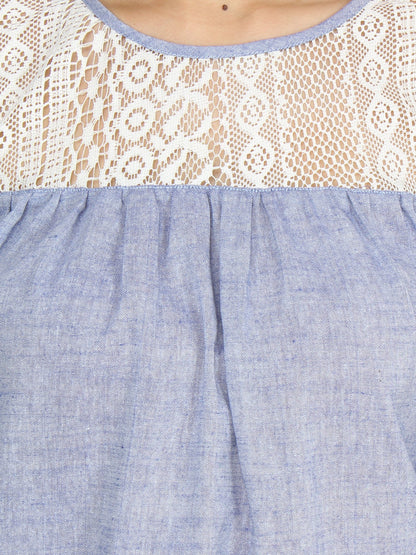 Blue Solid Top
