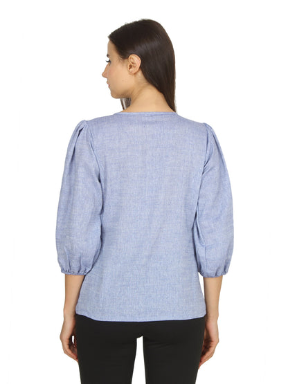 Blue Solid Top