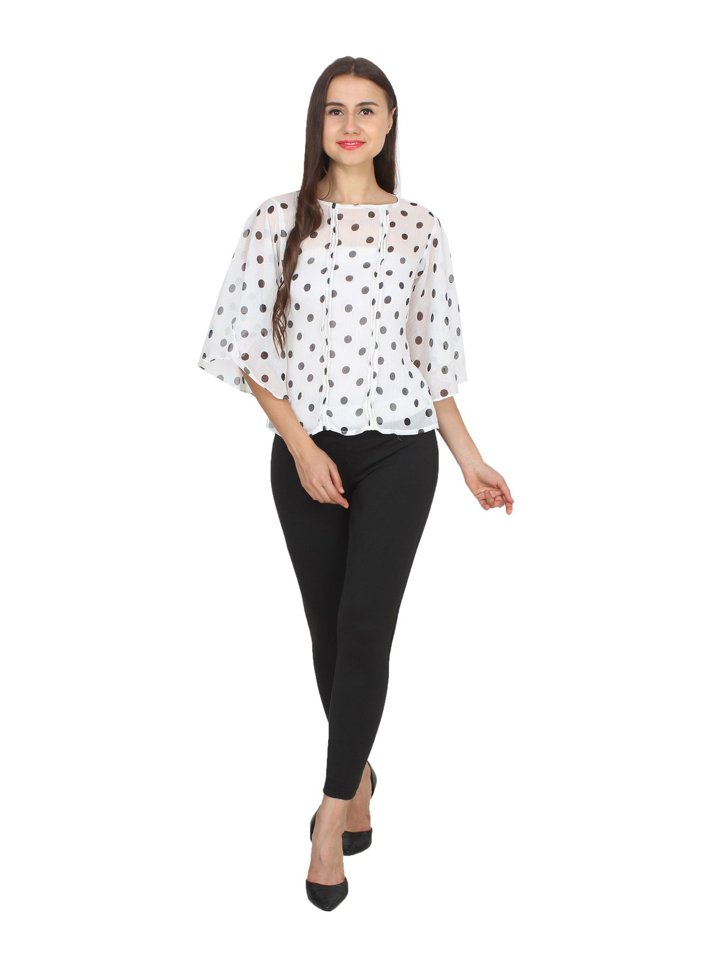 White Polka Top
