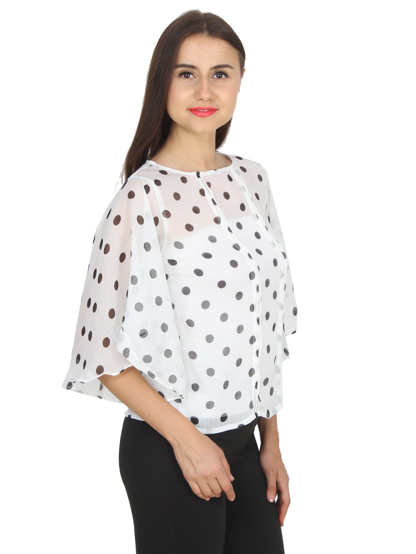White Polka Top