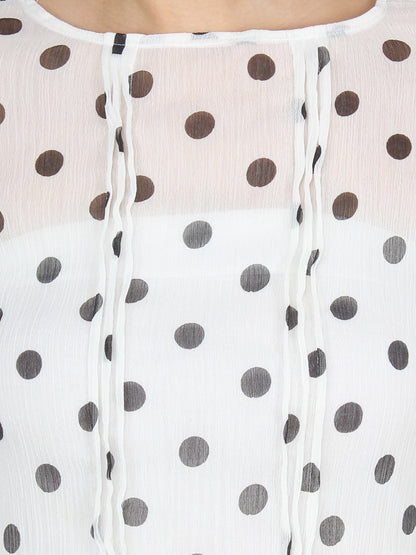 White Polka Top