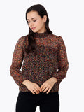 Brown Printed Top