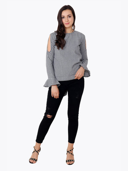 Black Checkered Top
