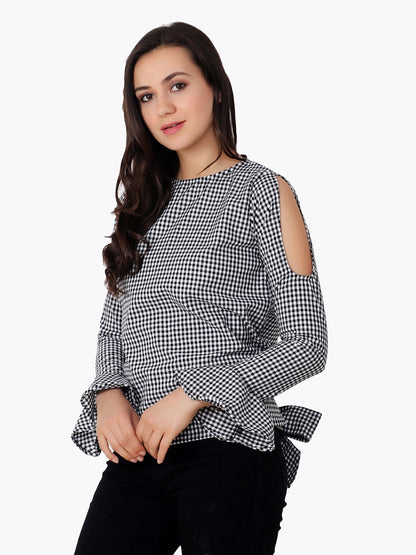 Black Checkered Top